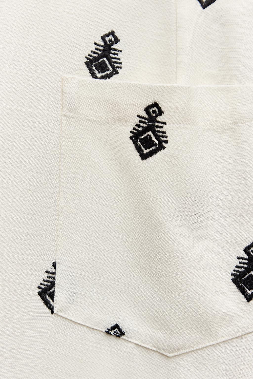 ZW COLLECTION CONTRAST EMBROIDERY CULOTTE TROUSERS - Zara фото 21