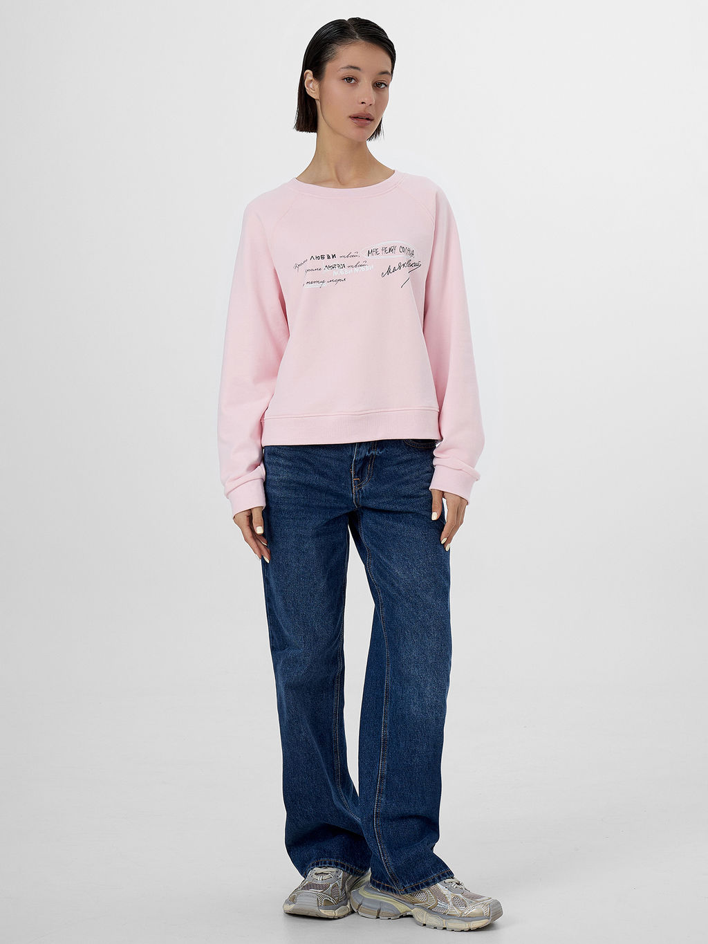 Свитшот Mark Formelle розовый хлопок с надписью  фото 4