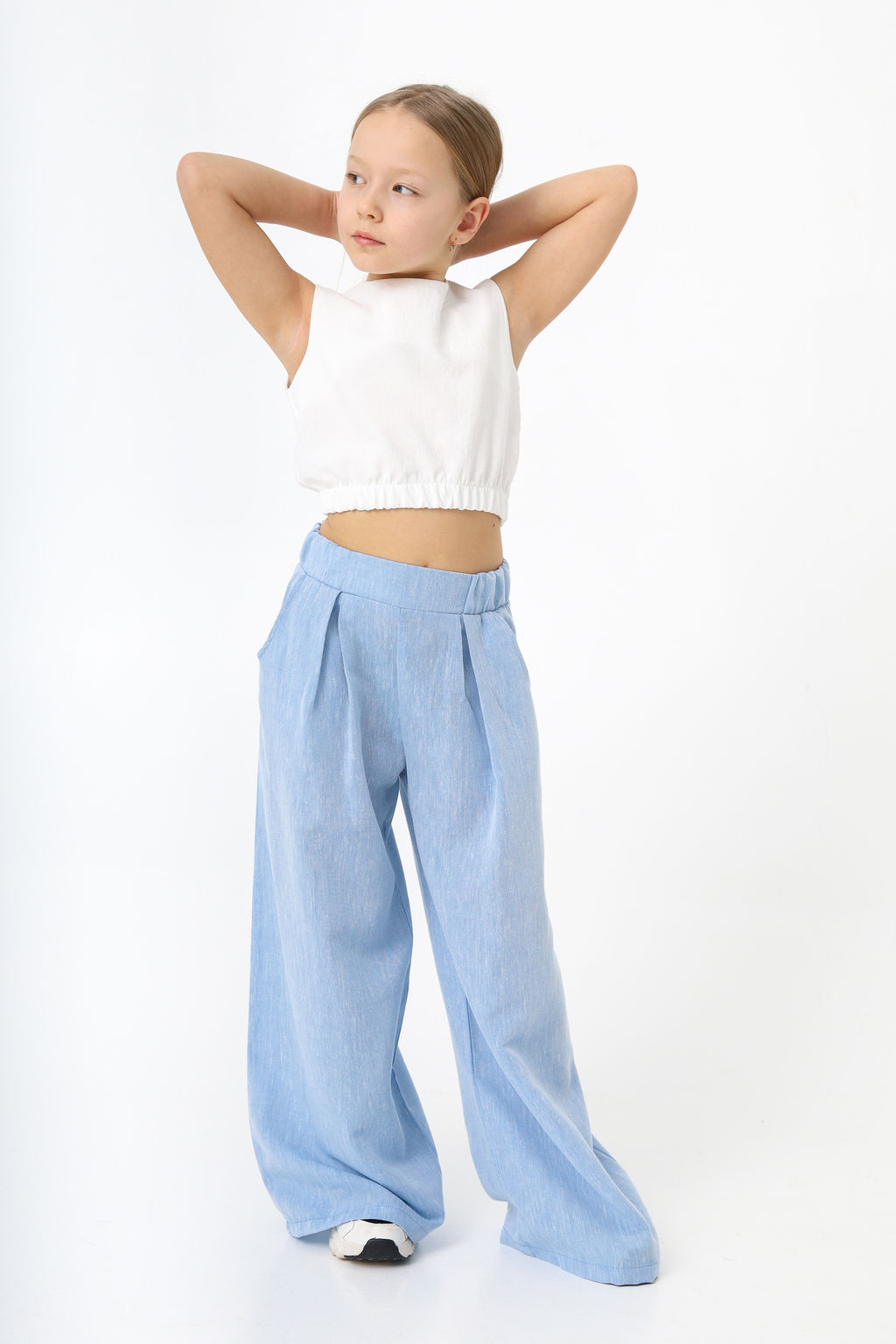 Рубашка-хенли Лен, голубой меланж - Inzibe фото 23