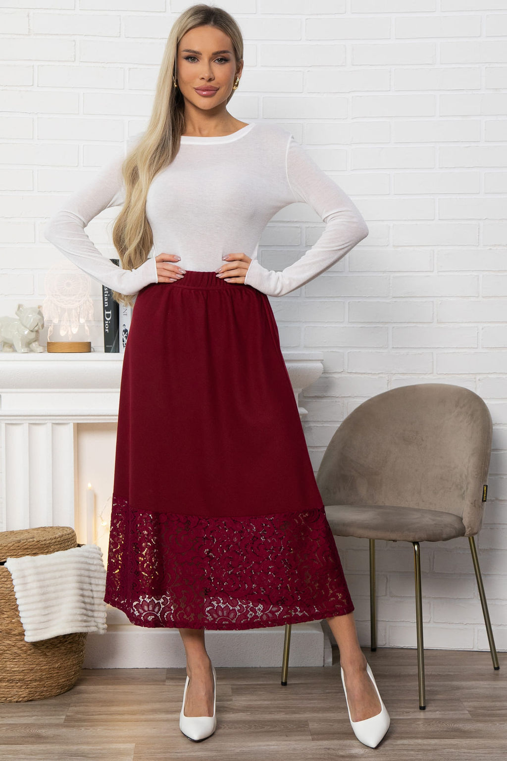 Юбка с кружевом Элегия - Lt collection фото 6