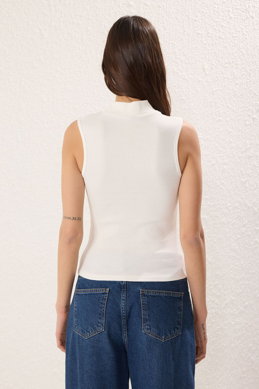 Trendyolmilla Siyah-Antrasit-Ekru 3lu Paket Fitilli Esnek Orme Bluz TWOSS25BZ00441