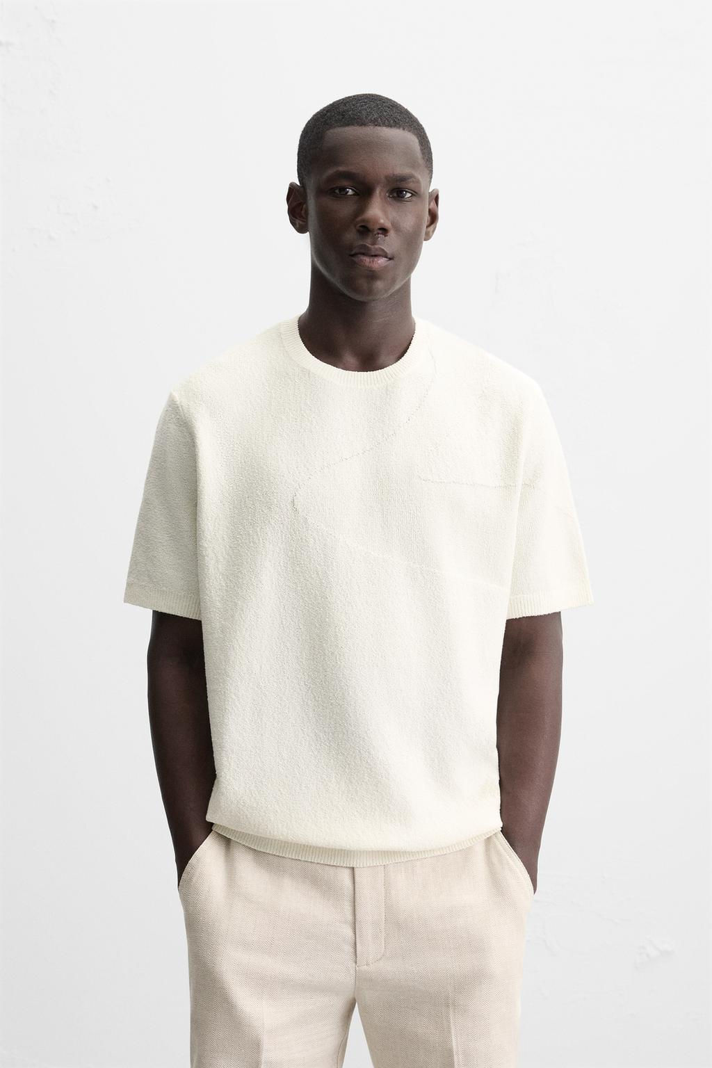 WAVE JACQUARD KNITTED T-SHIRT - Zara фото 2