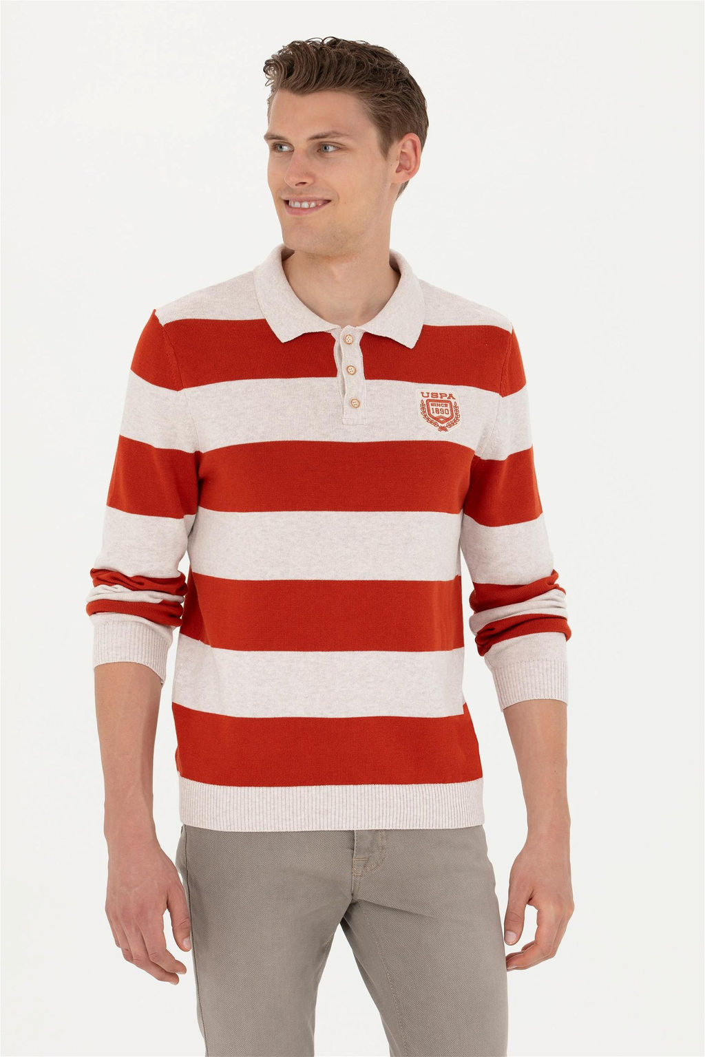 Мужской меланжевый свитер с плиткой - U.s. polo assn фото 8