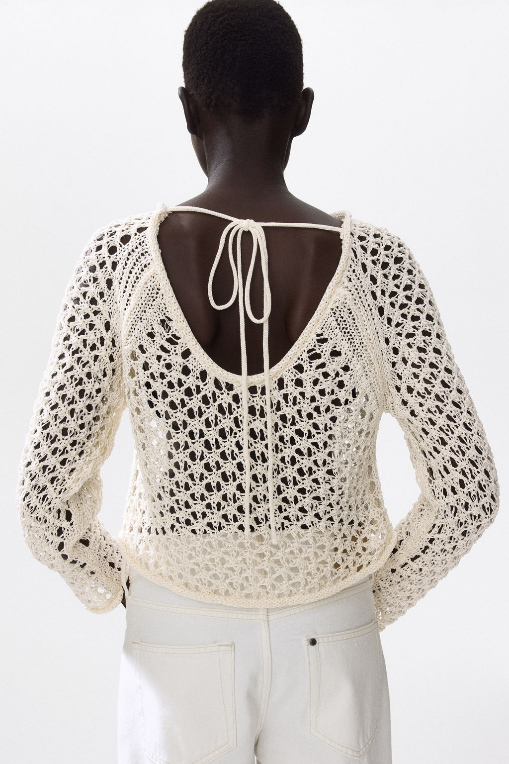 Top efecto crochet con lazada - H&m фото 4