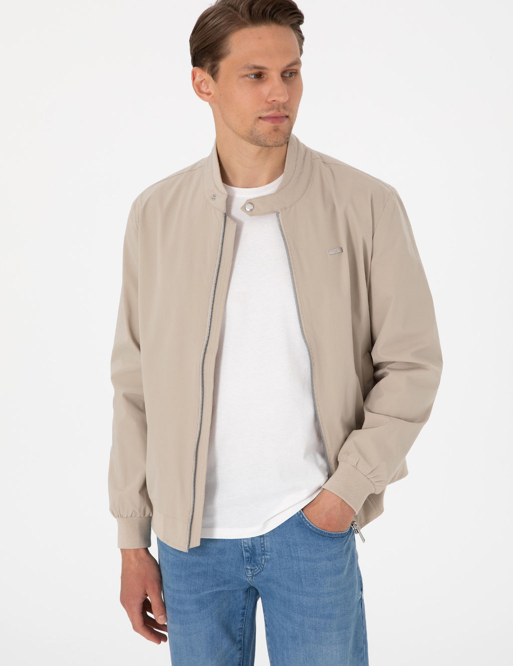 Bej Bomber Ceket