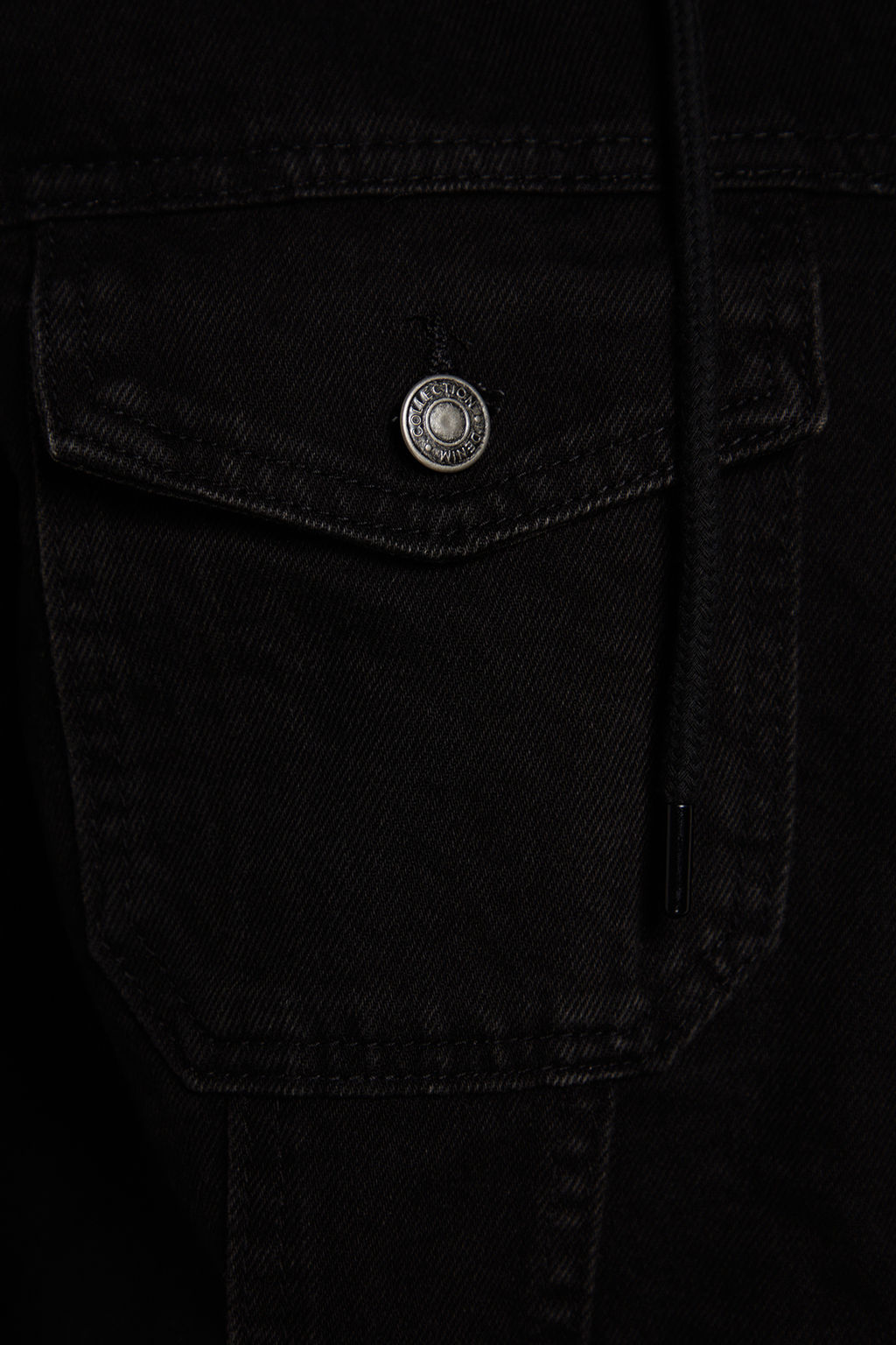 TRENDYOL MAN Siyah %100 Pamuk Regular Fit Orme Kapusonlu Denim Ceket TMNAW23CE00019 - Trendyolmilla фото 7