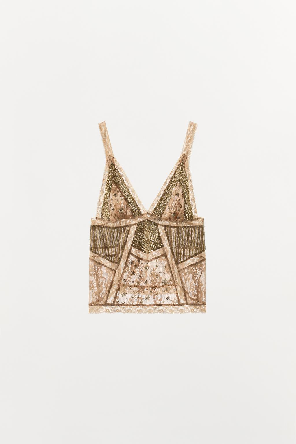 LIMITED EDITION LACE AND SEQUIN TOP - Zara фото 4