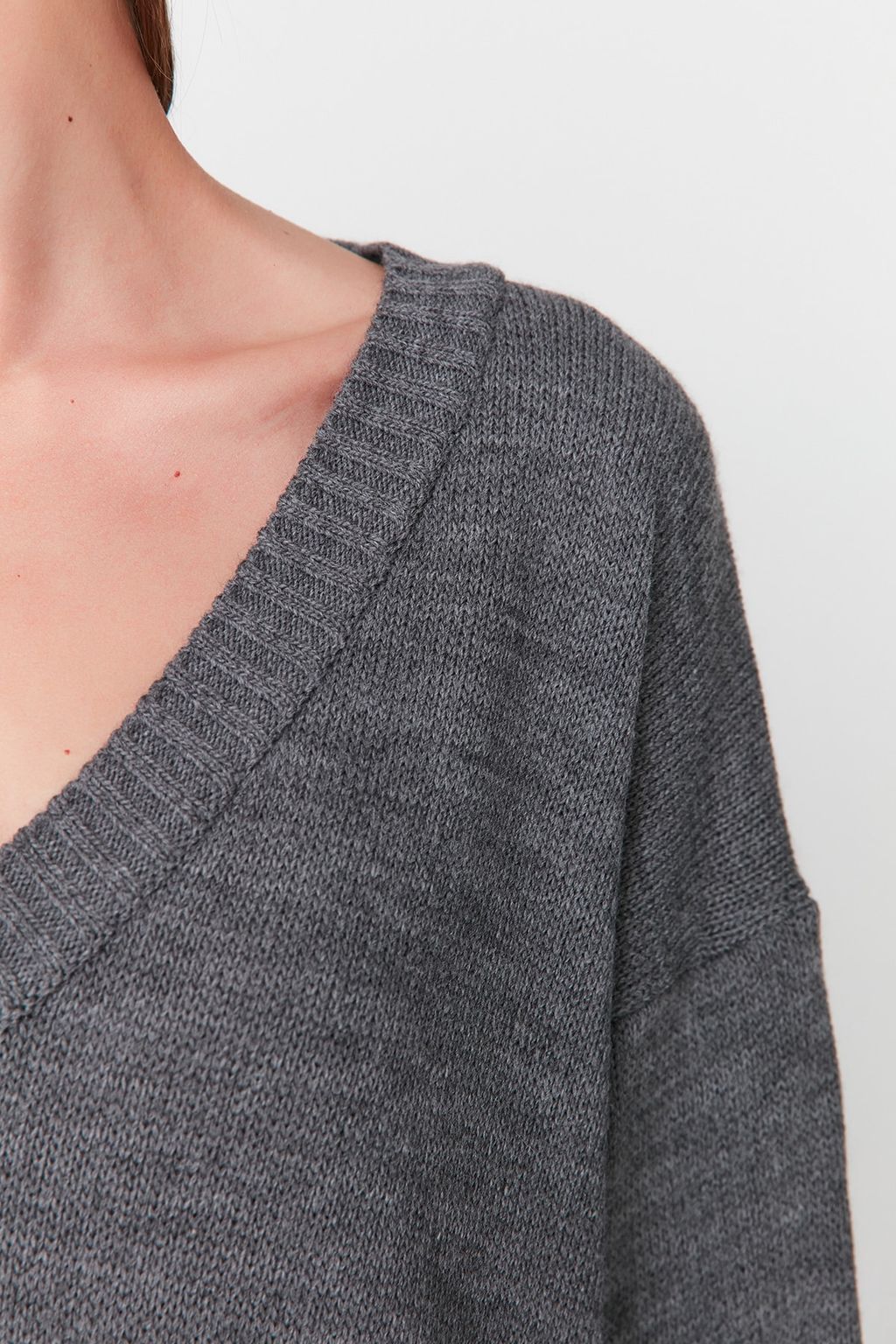 Antrasit Maxi Triko Genis Kal?p Elbise TWOAW23EL00642