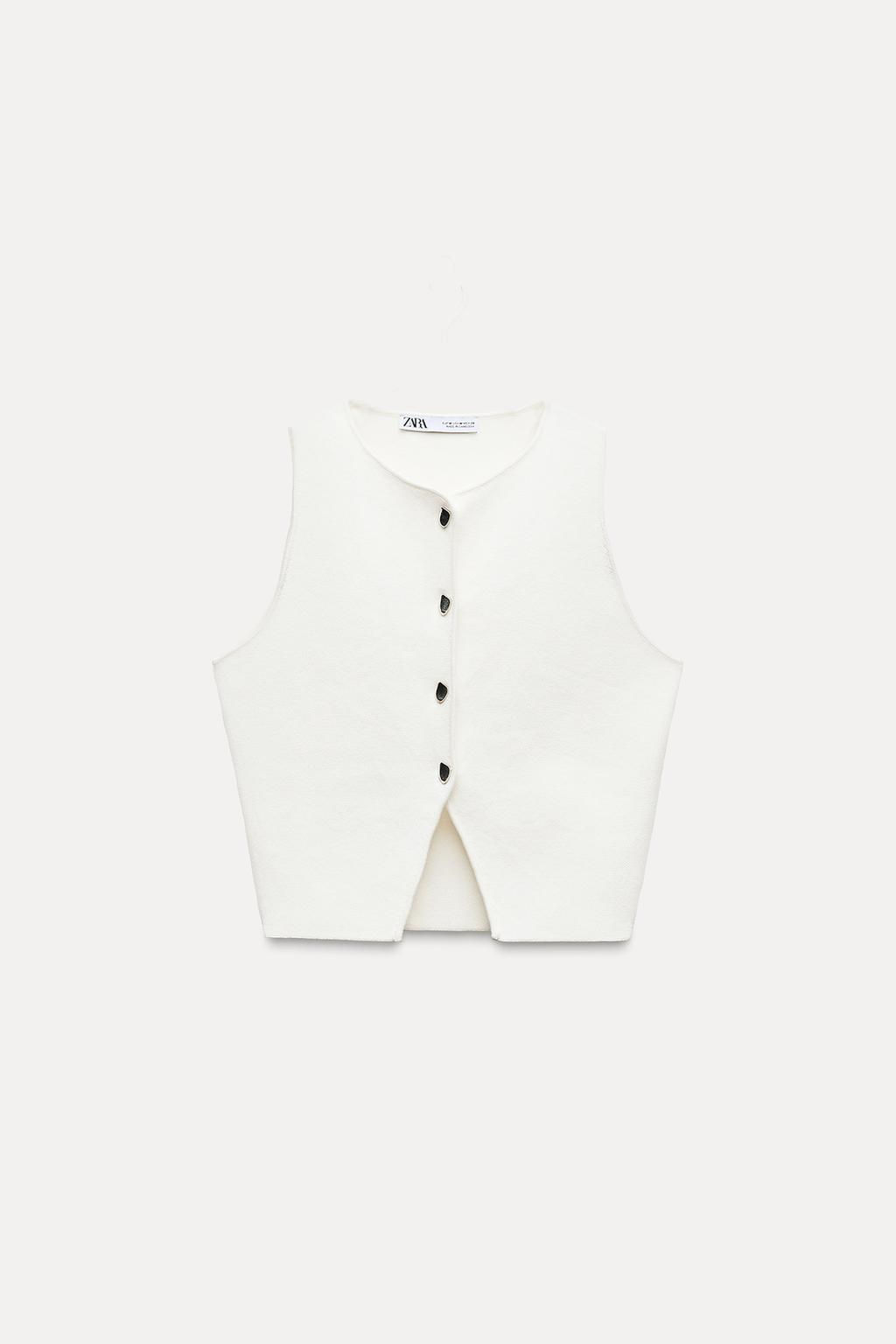 BUTTONED KNIT VEST TOP - Zara фото 13