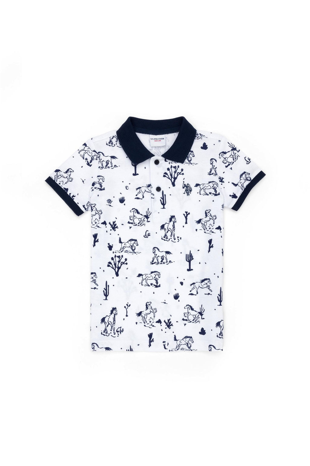 U. S. Polo Assn Белая футболка с воротником-поло для мальчика - U.s. polo assn фото 2