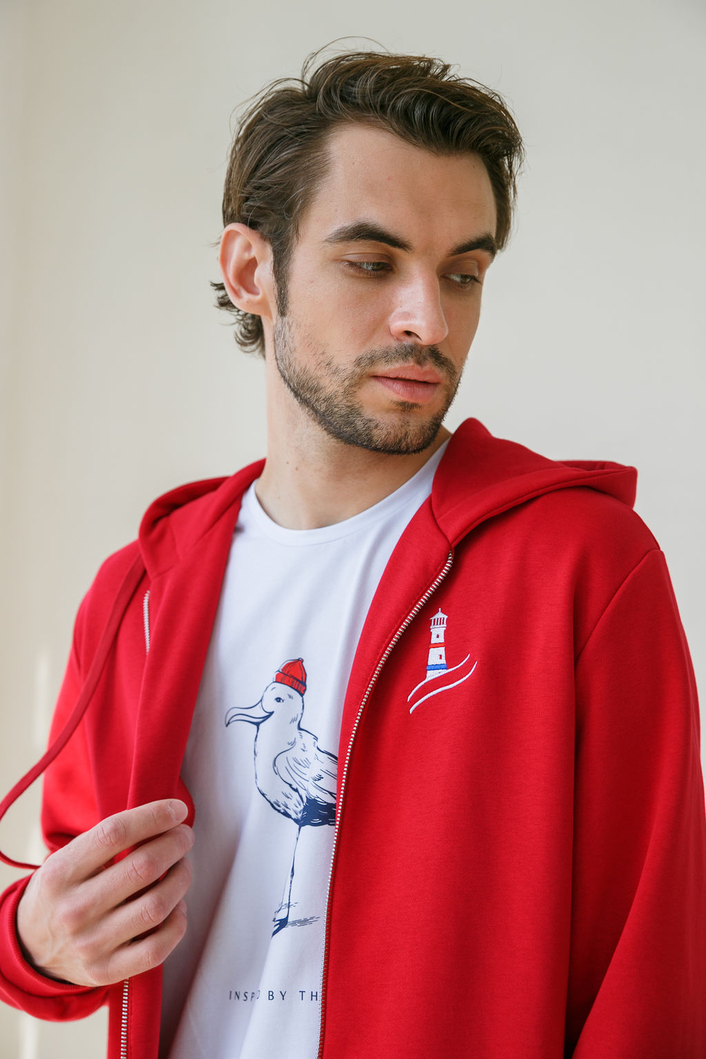Толстовка на молнии мужская Lighthouse Red - Captain's mate фото 8