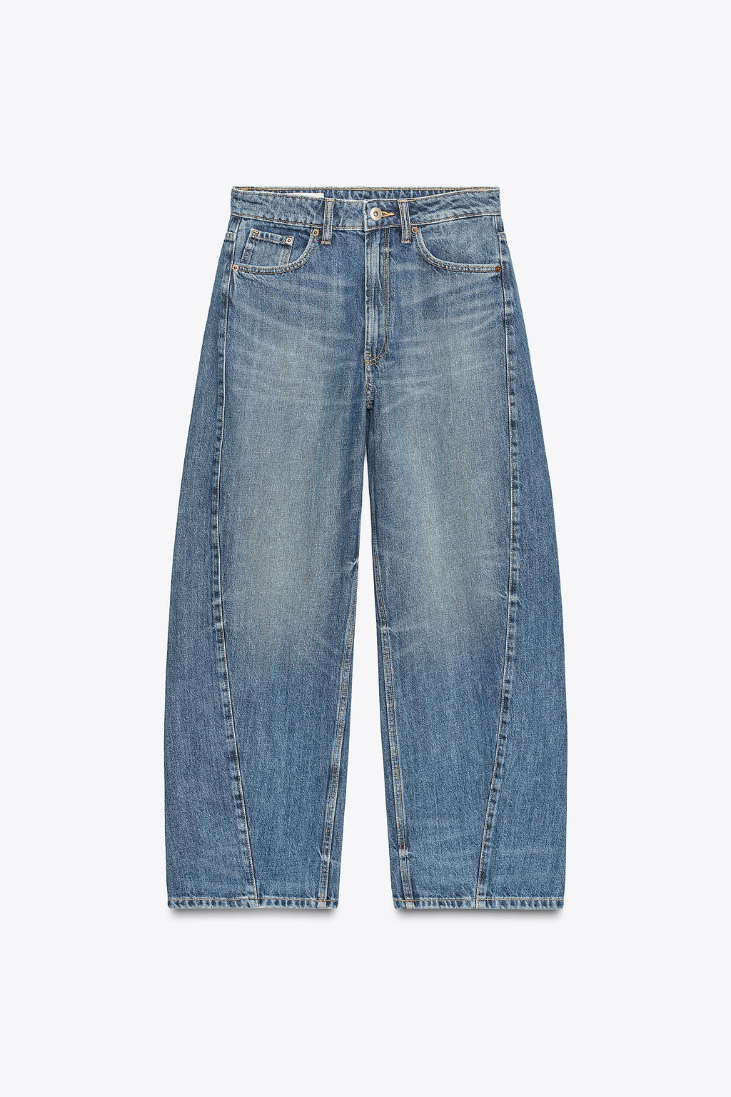 TRF BAGGY BALLOON MID-WAIST JEANS - Zara фото 6