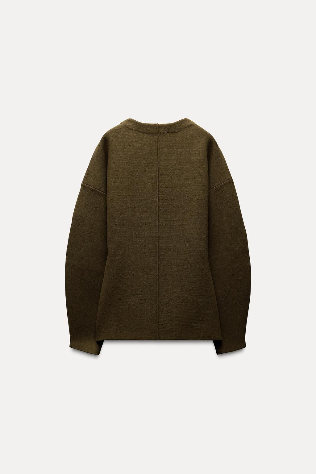 FITTED WAIST PLAIN KNIT JACKET - Zara фото 6