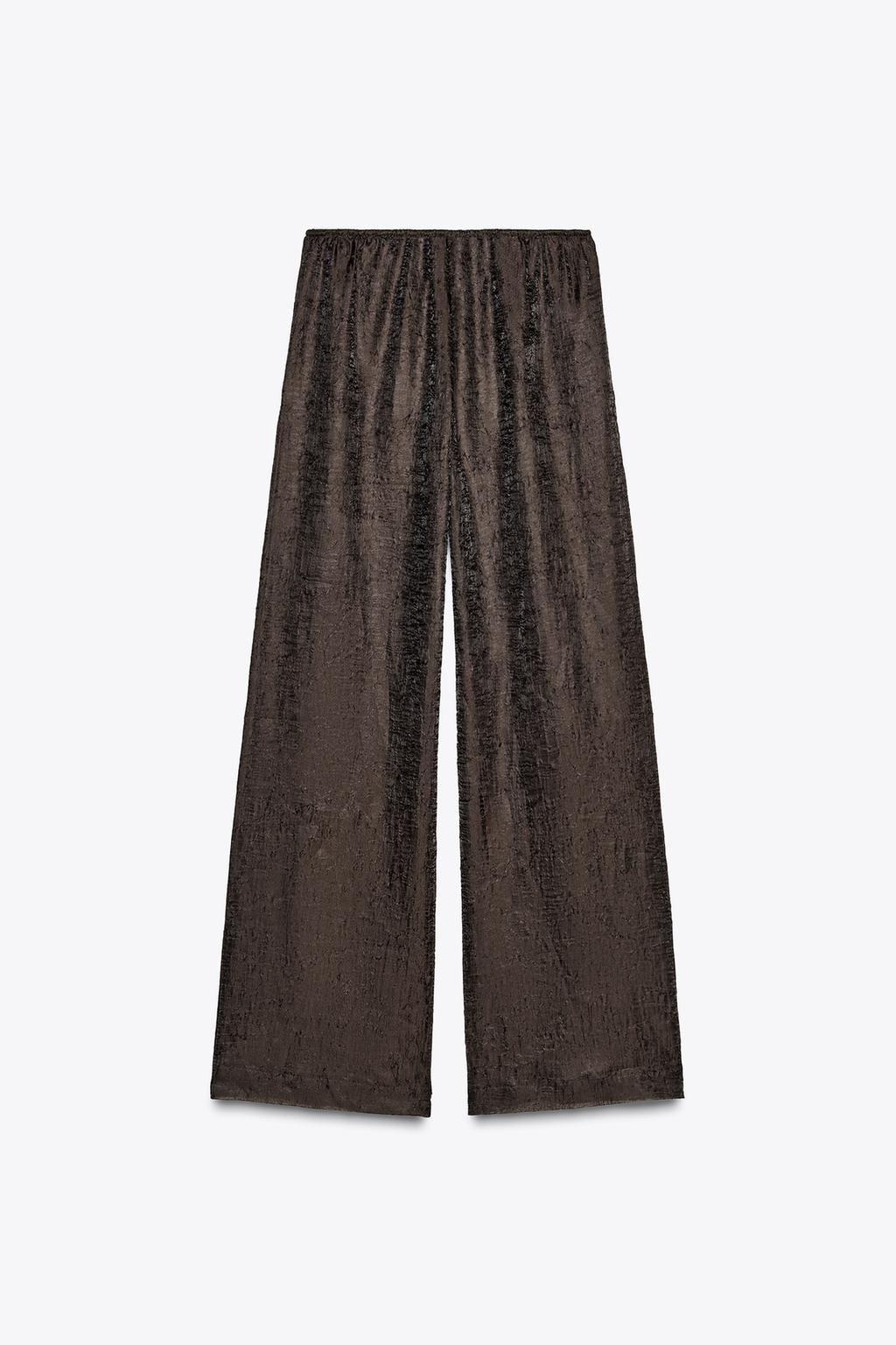 SEMI-SHEER CRINKLED TROUSERS - Zara фото 4