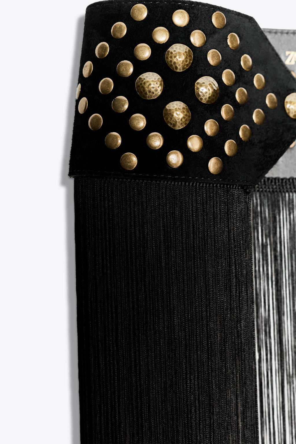 LEATHER STUDDED FRINGED CORSET BELT - Zara фото 6