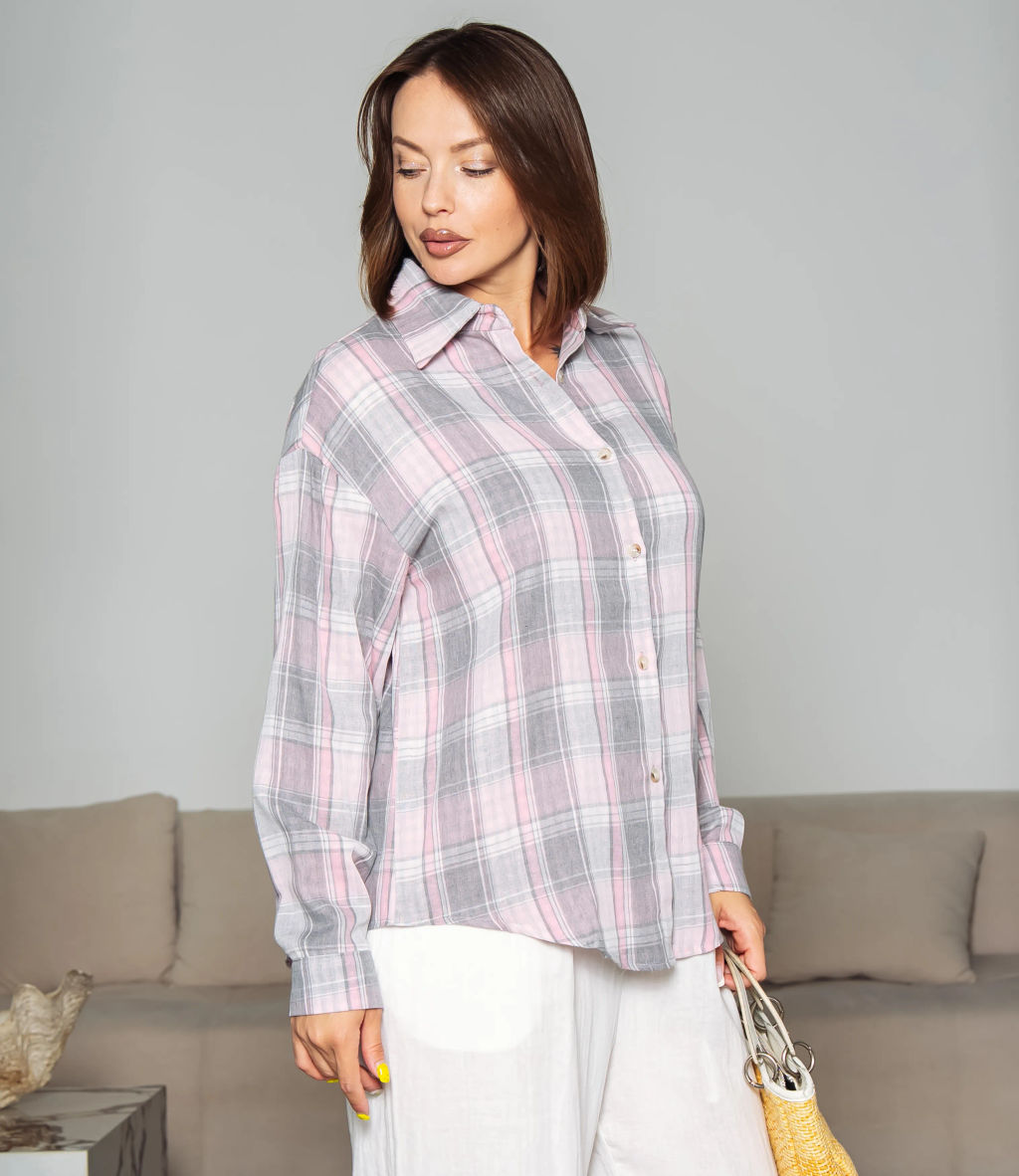 Рубашка #КТ3537 (1), пудровый - Dommod фото 2