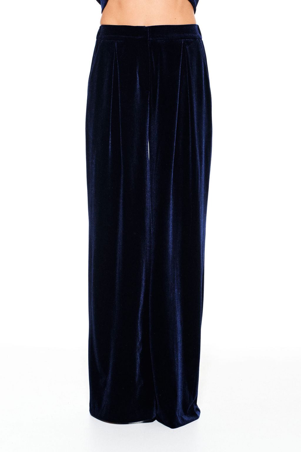 Брюки женские Elletto из бархата свободные синий  фото 4