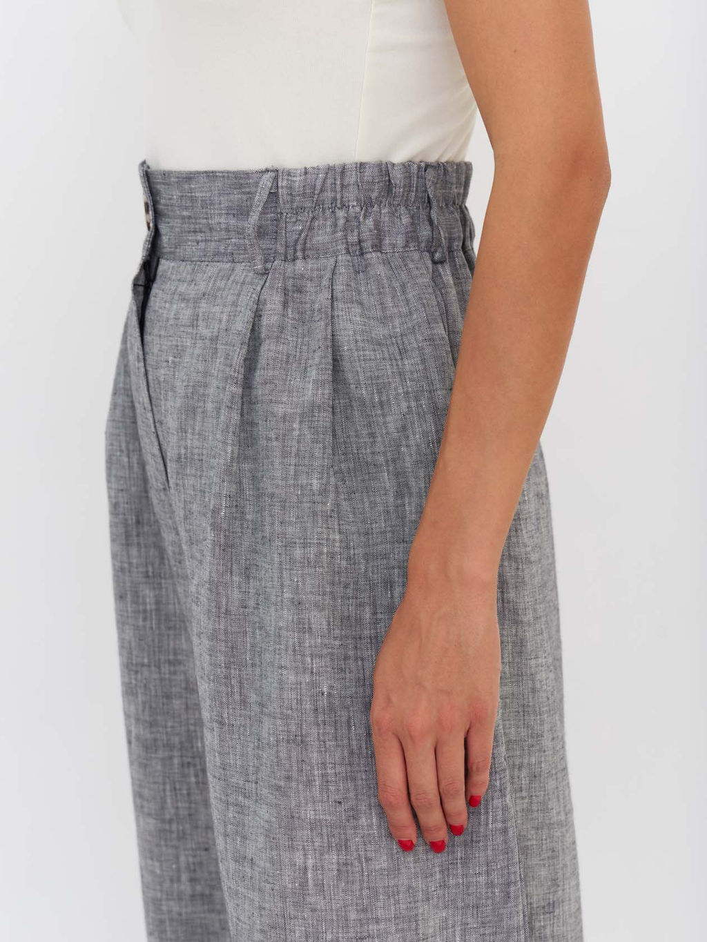 Брюки палаццо TR033_GRMG/Серый меланж