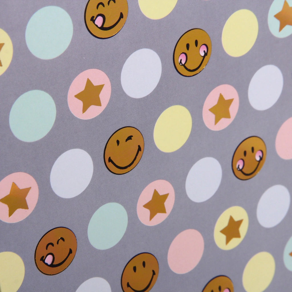 Пакет подарочный "Смешные смайлы" 18*23*8 см, микс