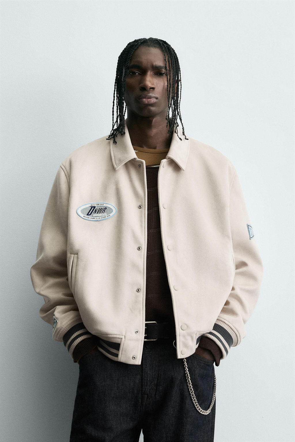 FAUX SUEDE JACKET WITH PATCH AND EMBROIDERY DETAIL - Zara фото 2