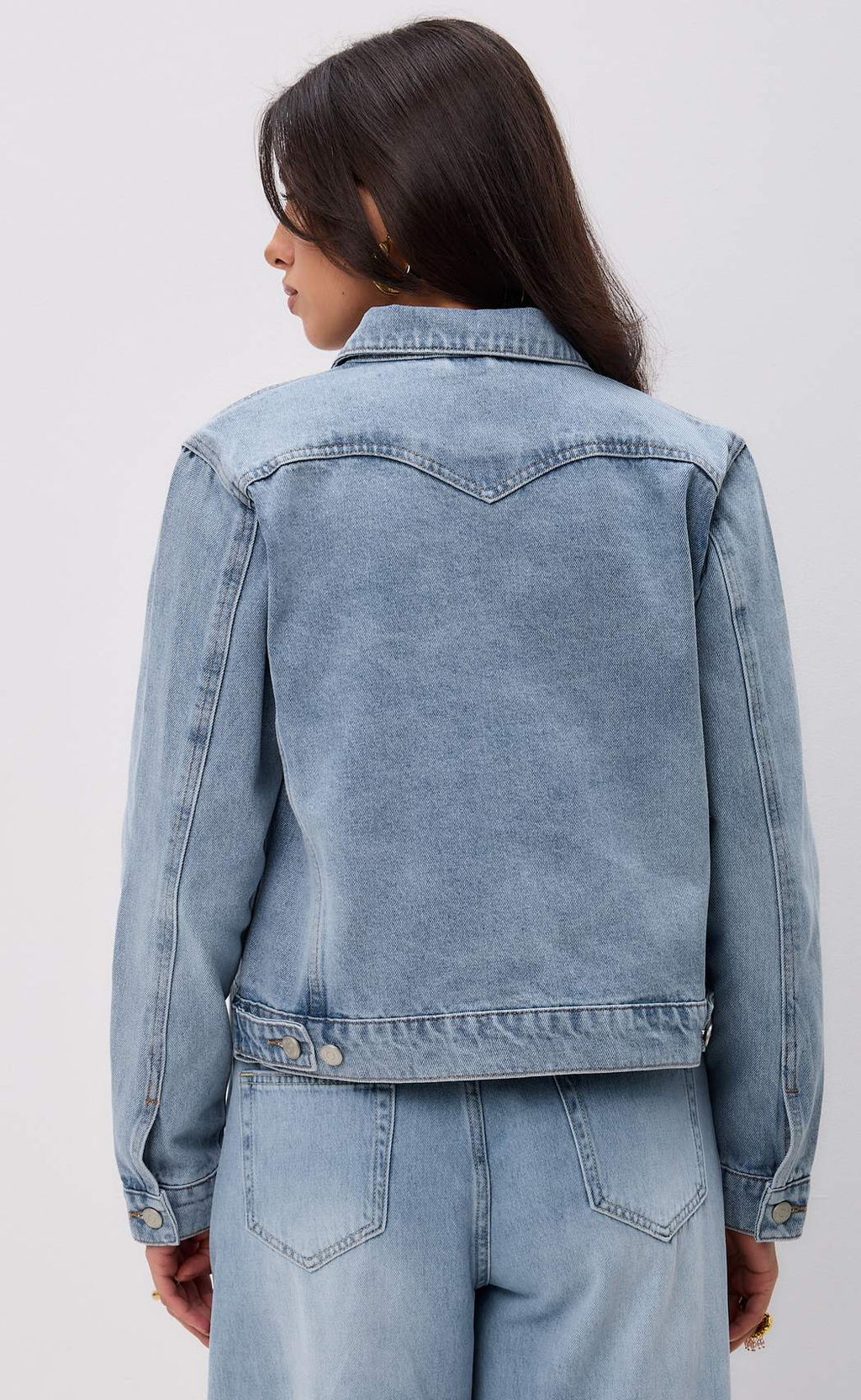 Джинсовая куртка Fine Joyce F312-1237 светло-синяя хлопковая