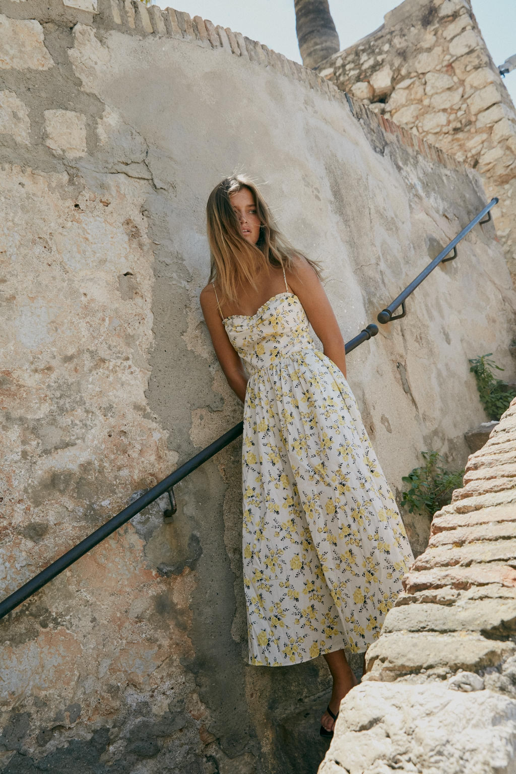 FLORAL PRINT POPLIN MIDI DRESS - Zara фото 4