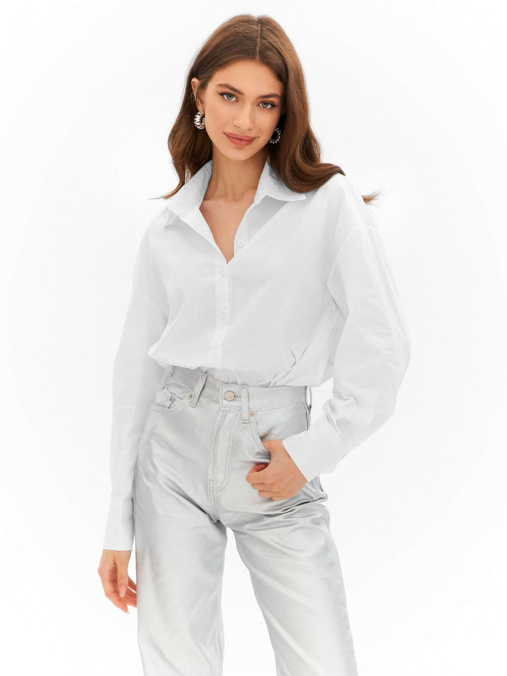 Рубашка Клео (белый) - Nadi bordo фото 8