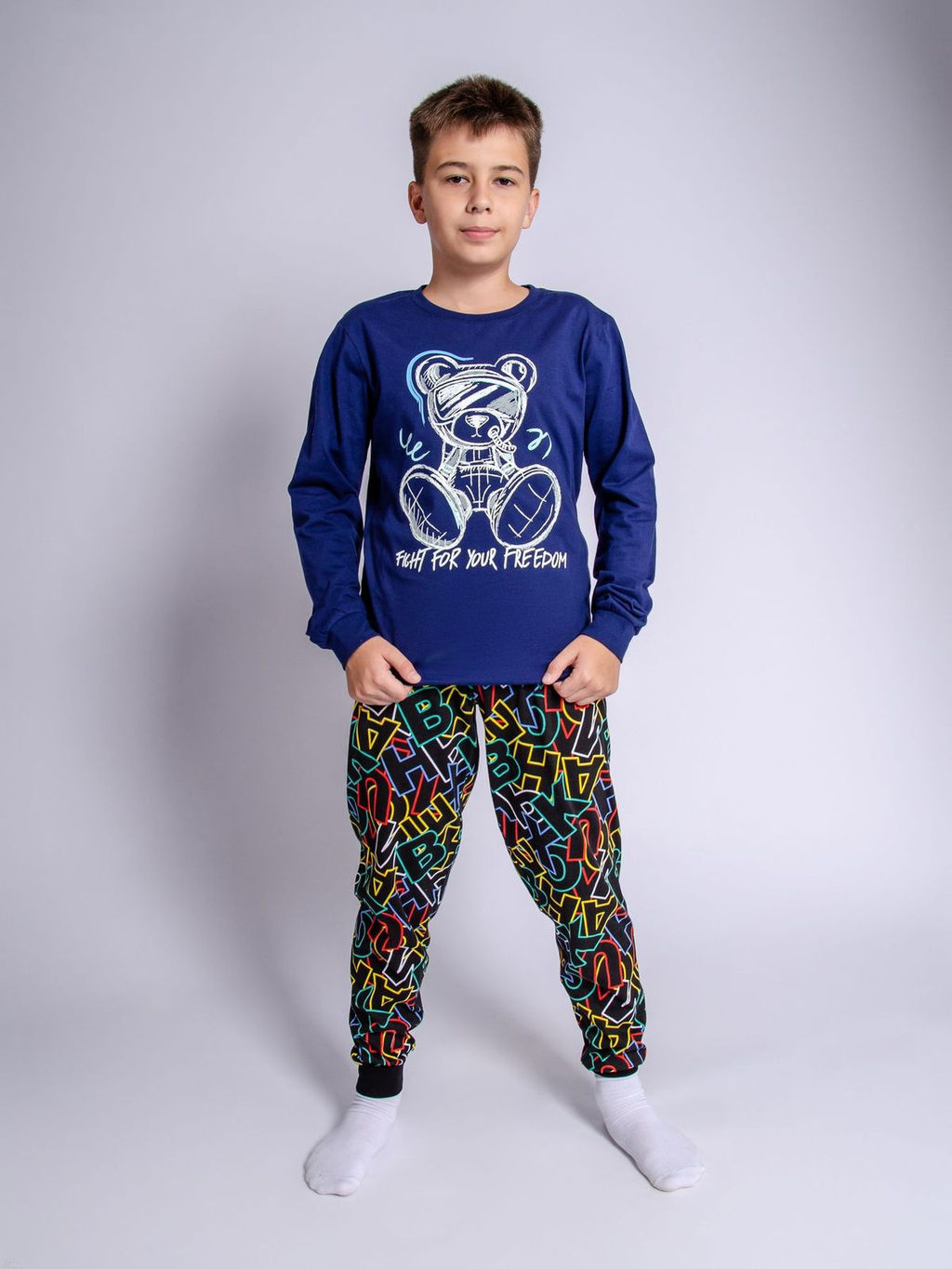 -10%! Пижама для мальчика 92224 т.синий/цветные буквы 870 Lets go - Let's go фото 7
