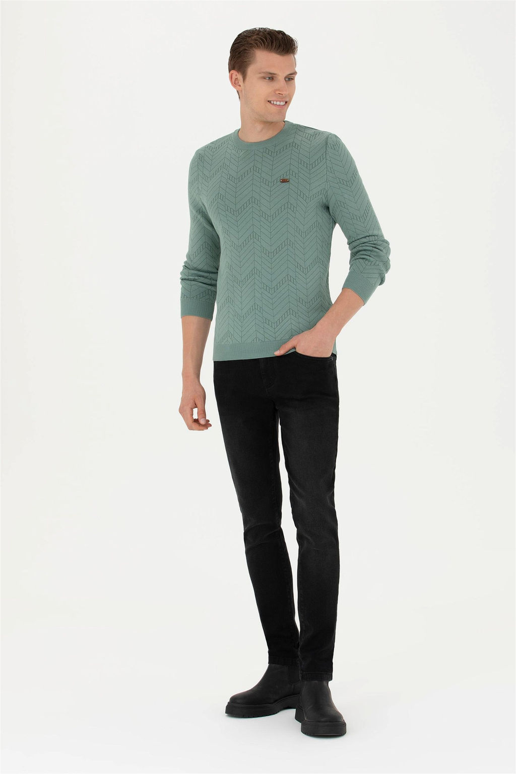 Брюки джинсовые U. S. Polo Assn темно-серые из хлопка - U.s. polo assn фото 10