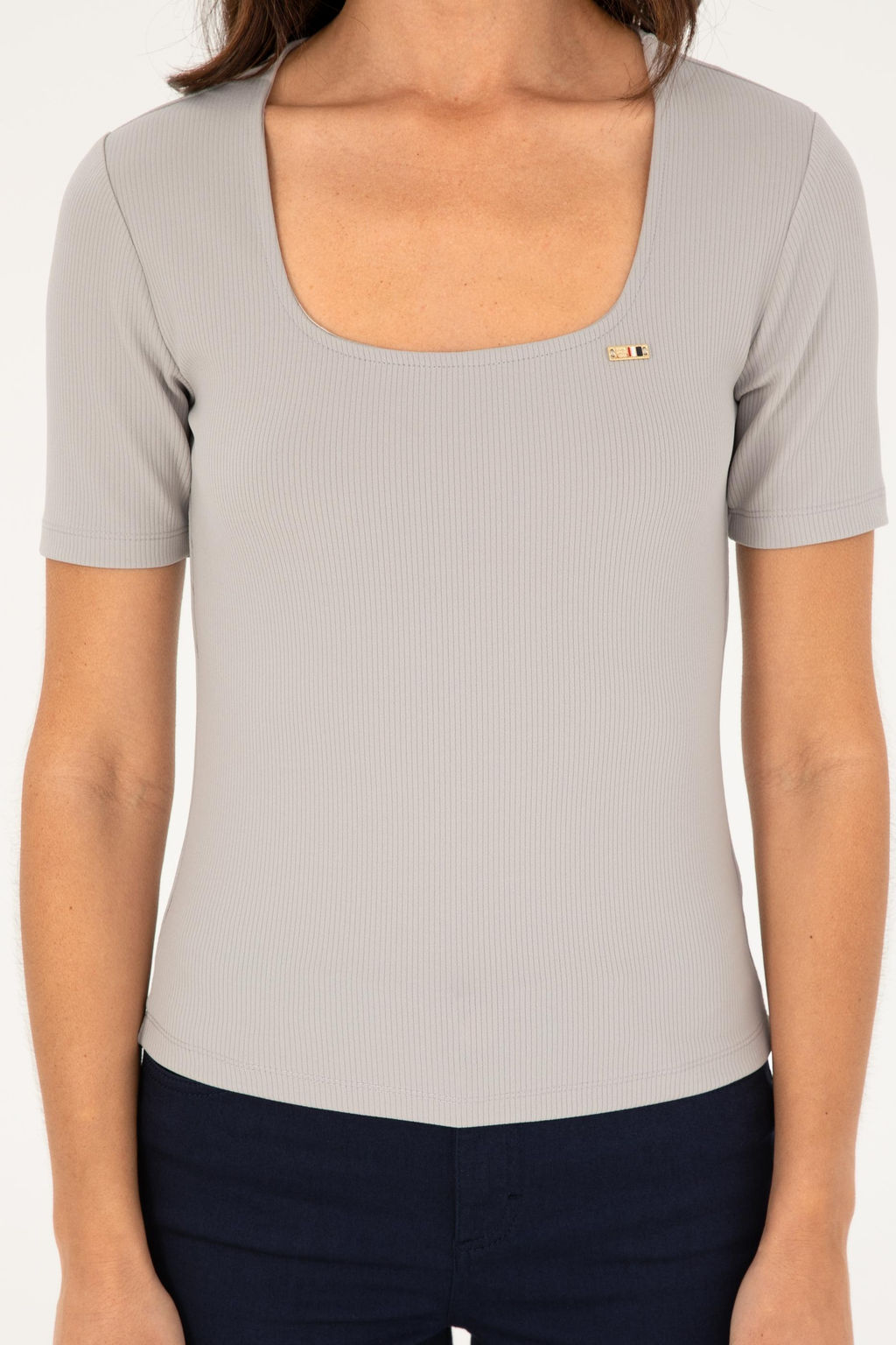 U. S. Polo Assn / Женская серая меланжевая футболка - U.s. polo assn фото 6