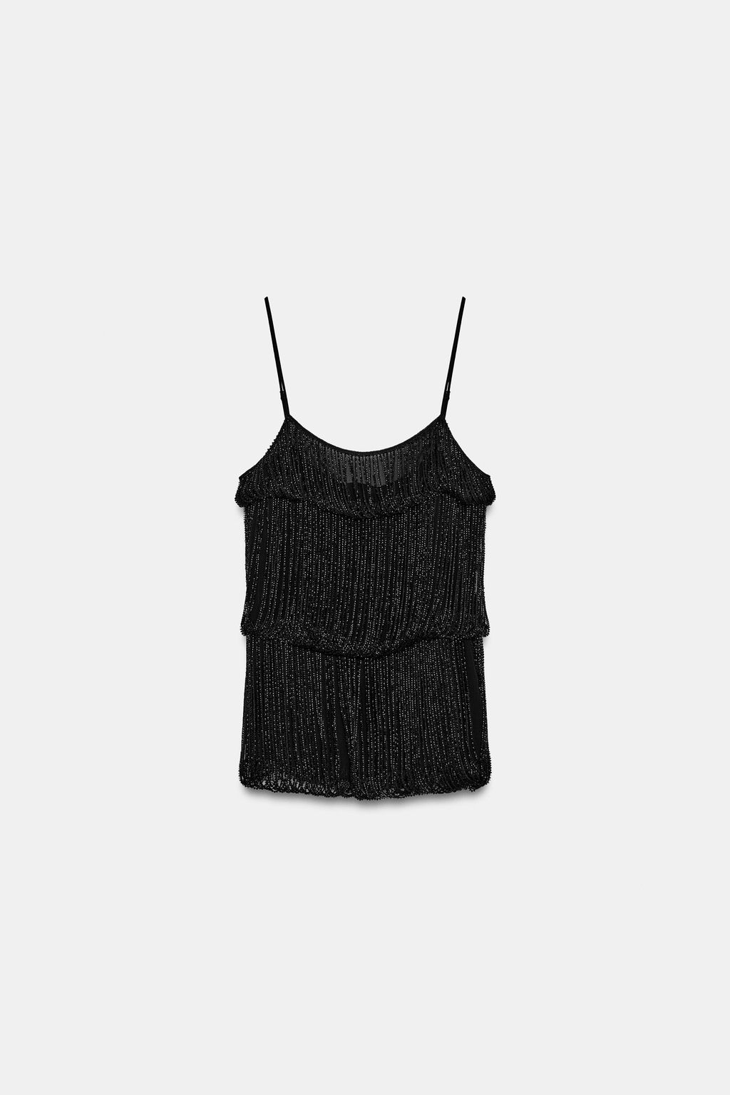 TOP DRAPEADO ABALORIOS ZW COLLECTION / Negro - Zara фото 5