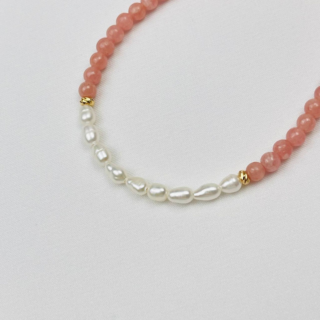 Браслет из Родонита и Жемчуга - Радуга самоцветов фото 3