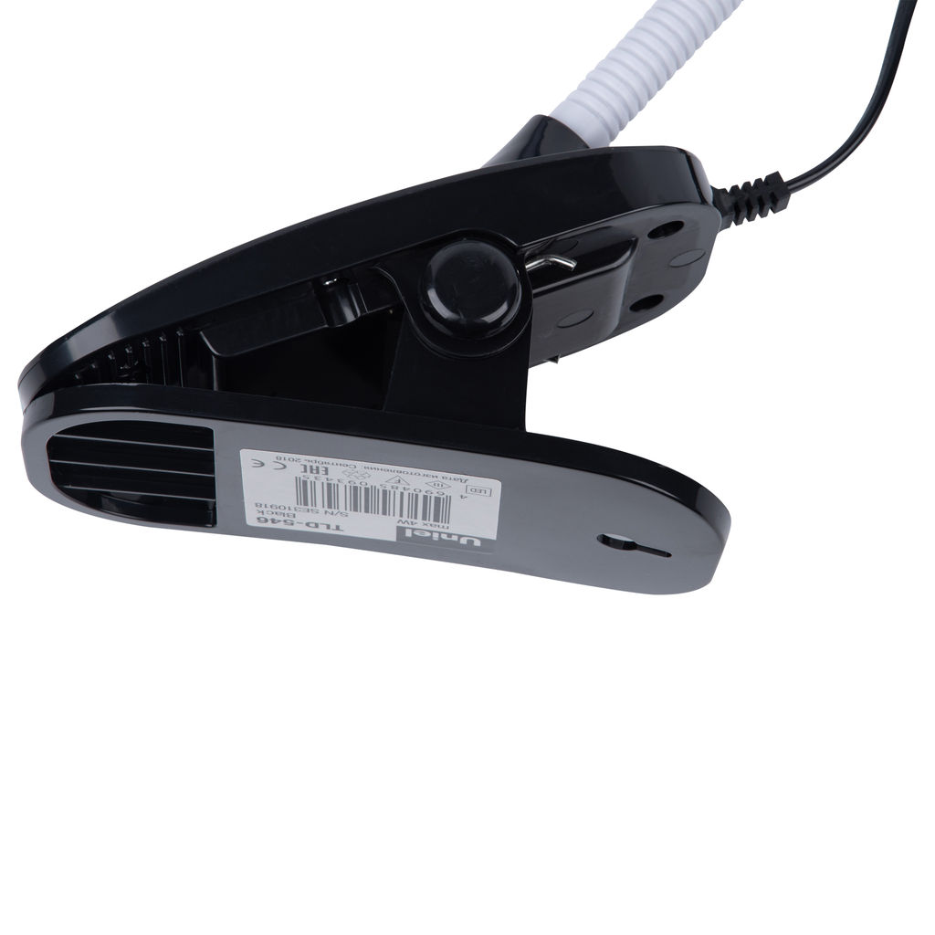 TLD-546 Black/LED/350Lm/4500K Светильник настольный прищепка, 5W. Механический выключатель. Черный. ТМ Uniel - Volpe фото 3