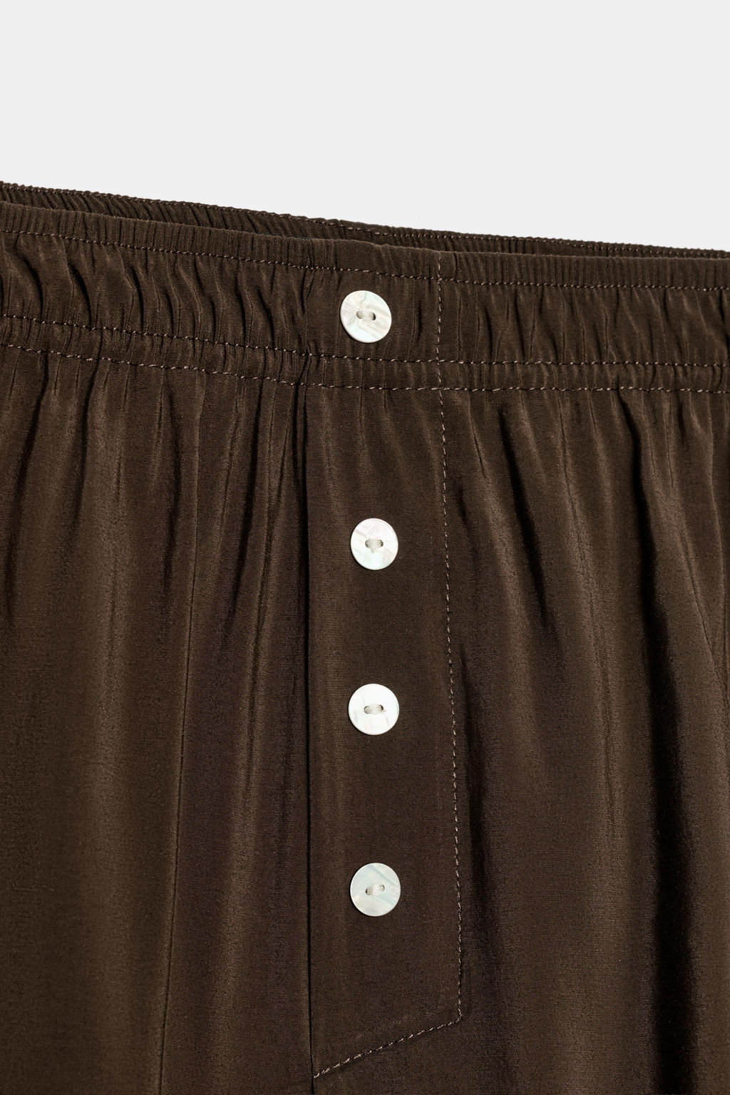 SHORTS FLUIDOS BOTONES / Marr?n chocolate - Zara фото 8