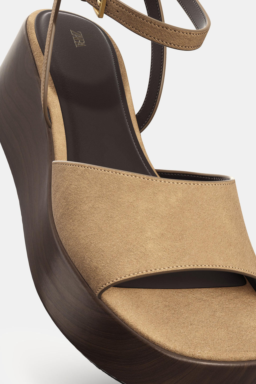 SPLIT SUEDE PLATFORM SANDALS - Zara фото 14