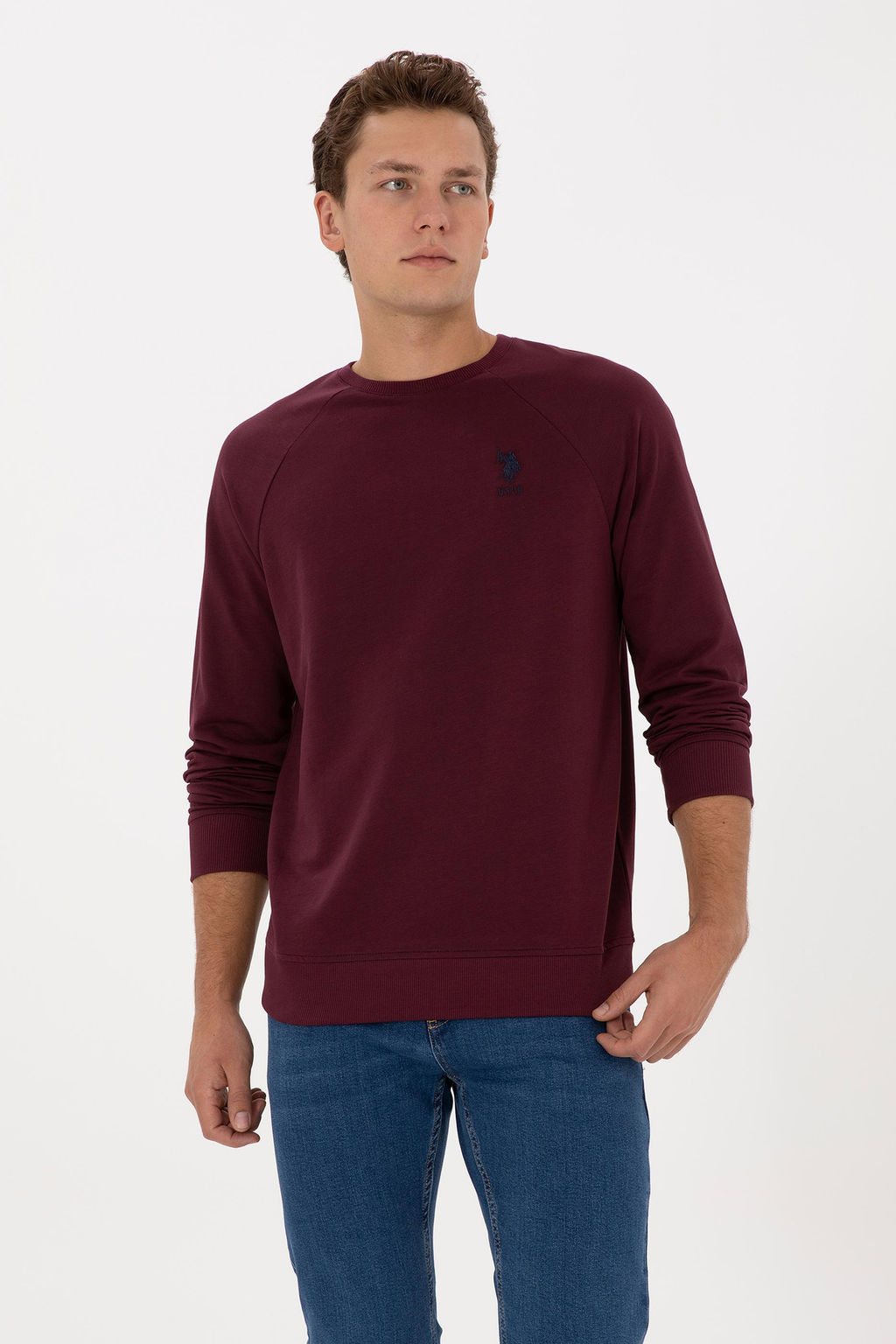 Erkek Bordo Basic Sweatshirt - U.s. polo assn фото 3