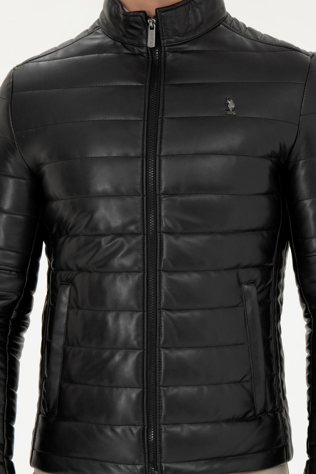 U. S. Polo Assn / Мужская черная кожаная куртка - U.s. polo assn фото 6