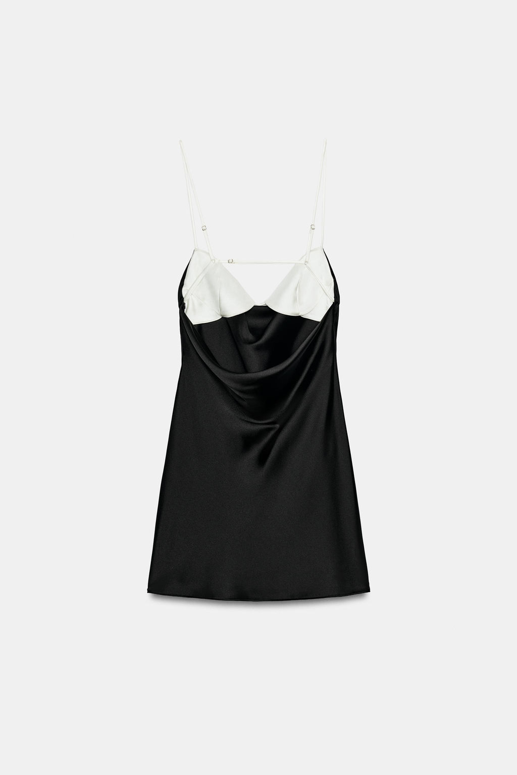 VESTIDO MINI SATINADO COMBINADO / Negro - Zara фото 5