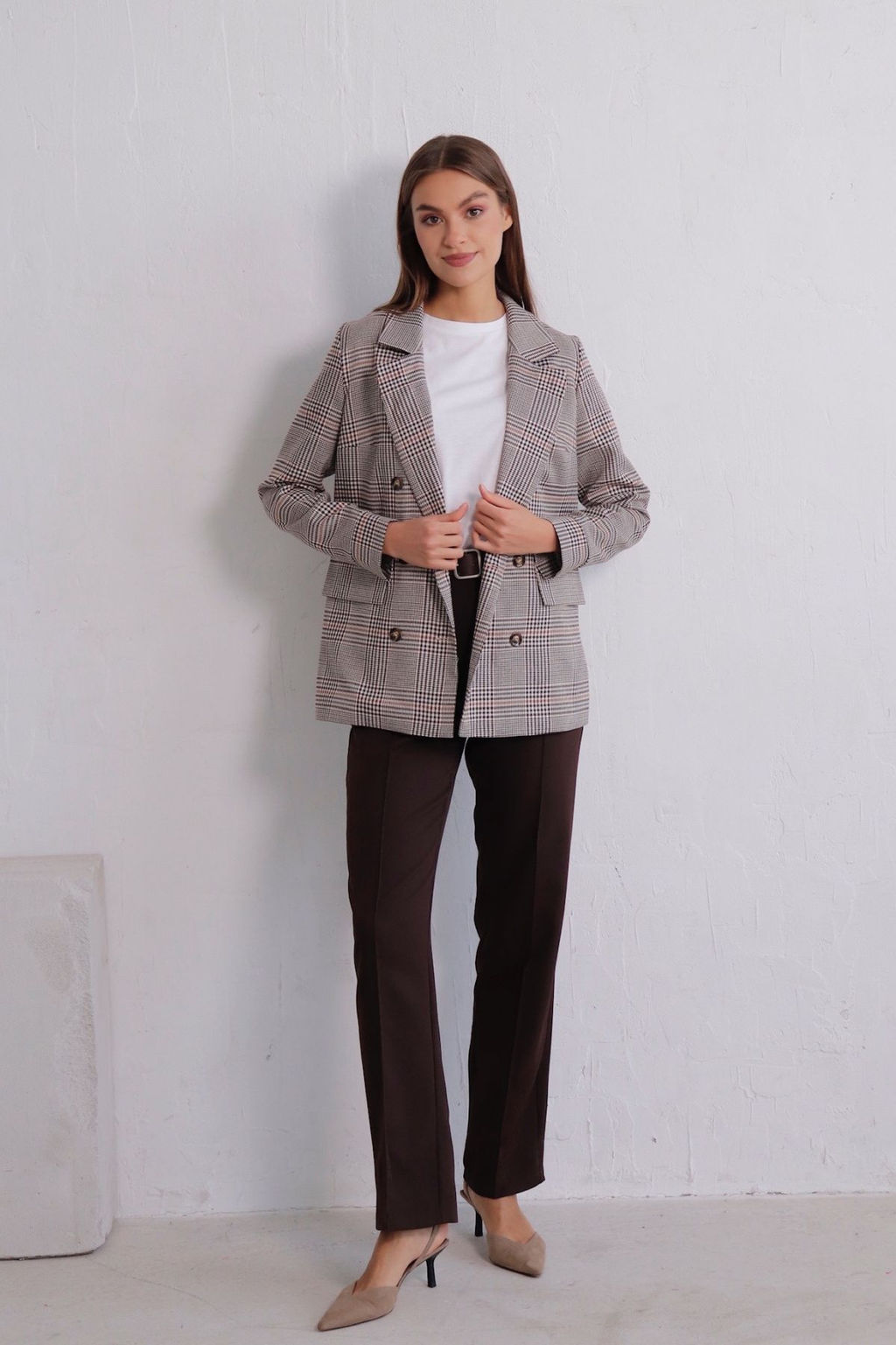 11827 Жакет двубортный в клетку - Martichelli фото 9