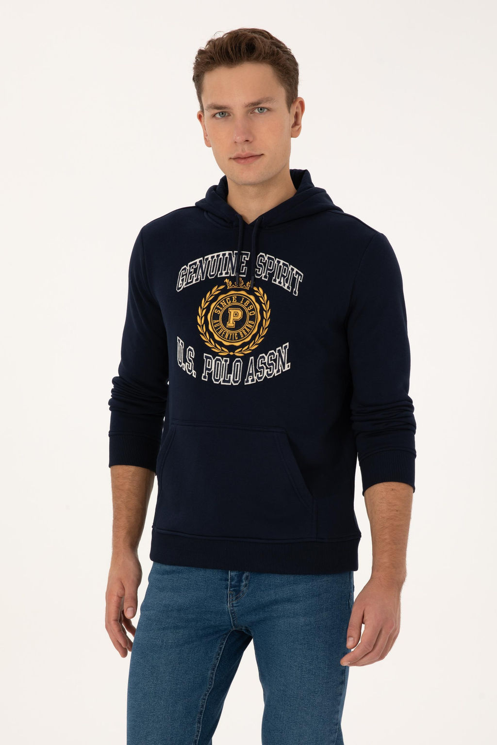 Erkek Regular Fit Kap__onlu _ardonlu Lacivert Sweatshirt - U.s. polo assn фото 3