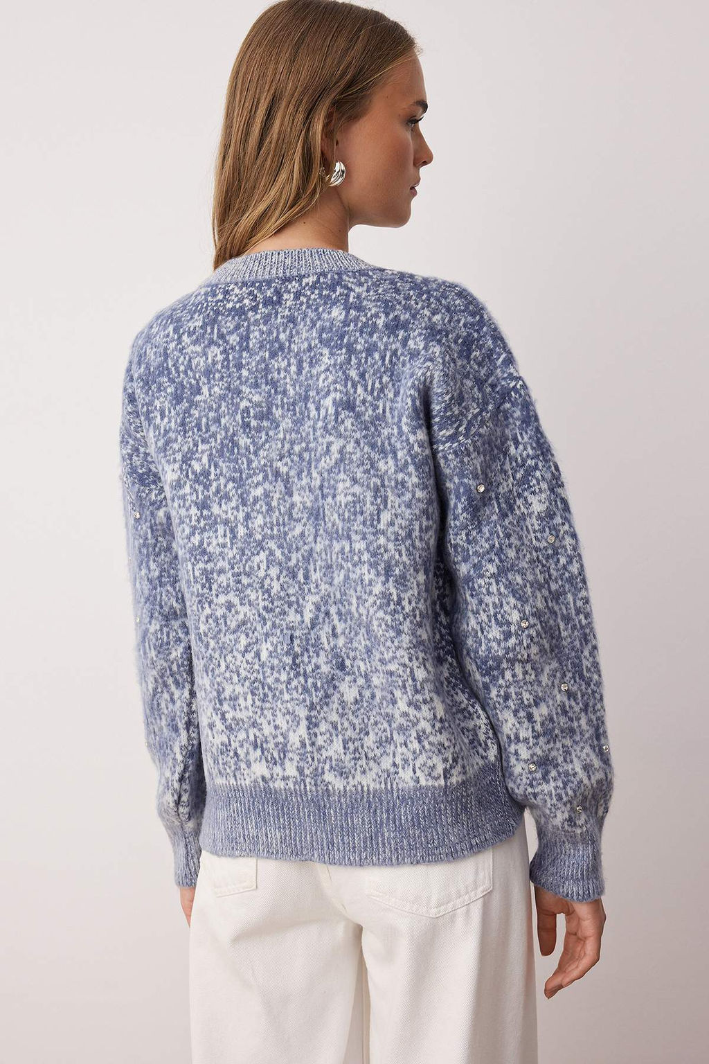 TRENDYOLMILLA Antrasit Yumusak Dokulu Desenli Ceket Gorunumlu Triko H?rka TWOAW25HI00185 фото 11