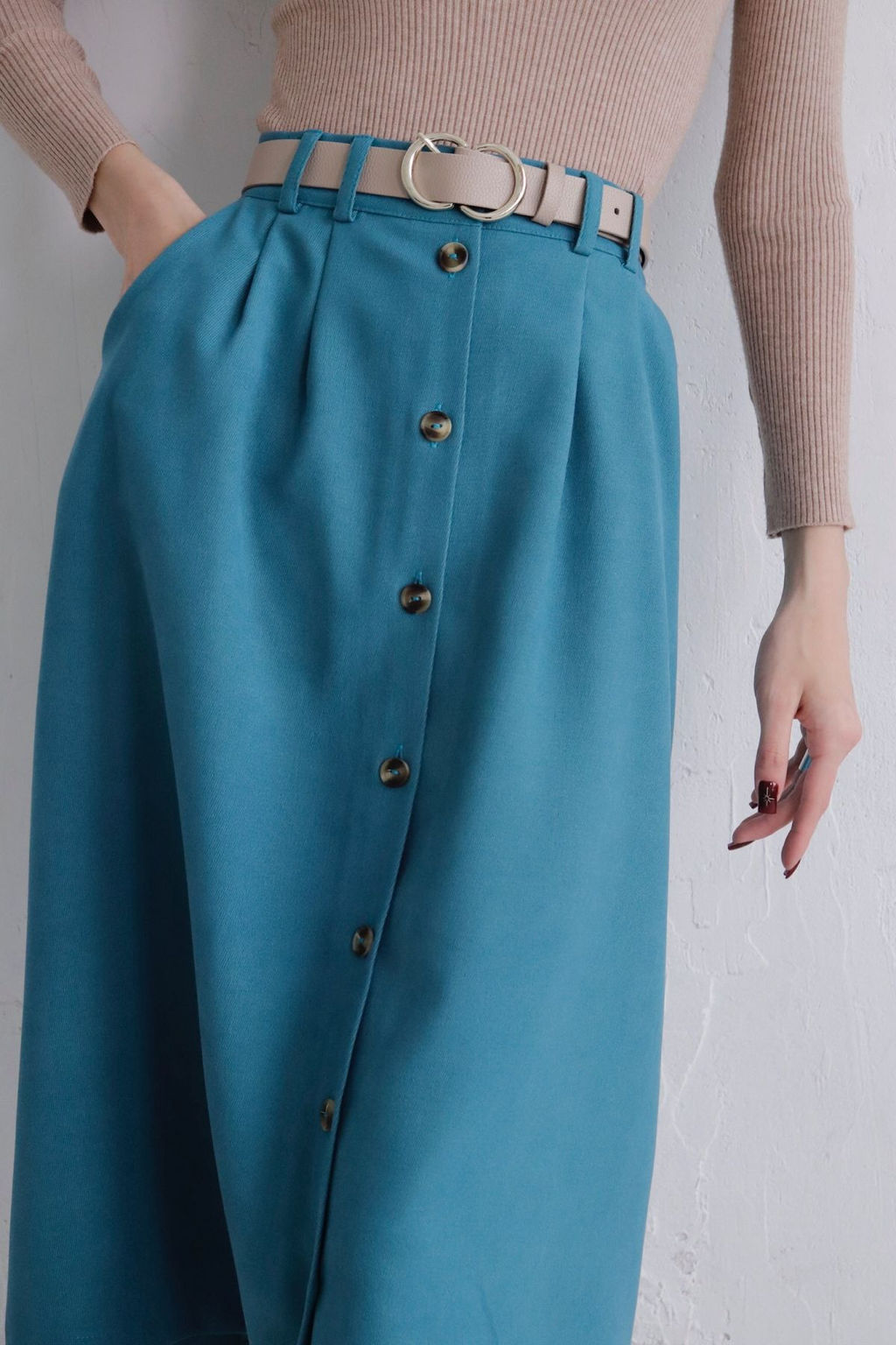 11555 Юбка на пуговицах бирюзовая - Martichelli фото 2