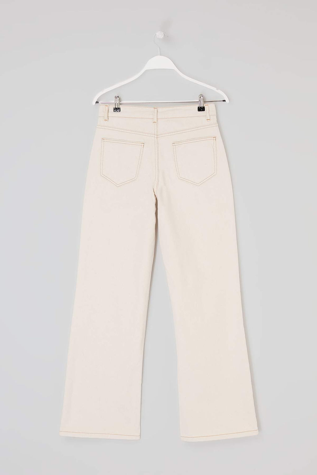 Ekru Yuksek Bel Straight/Duz Kesim %100 Pamuklu Jeans TWOSS26JE00183 - Trendyolmilla фото 2
