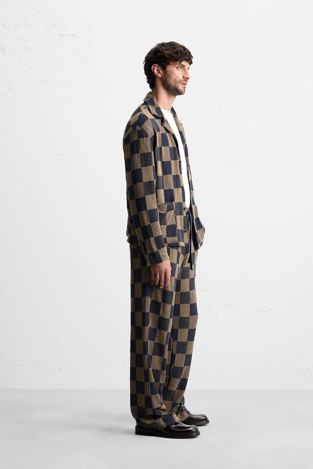 CHECK KNIT TROUSERS - Zara фото 4