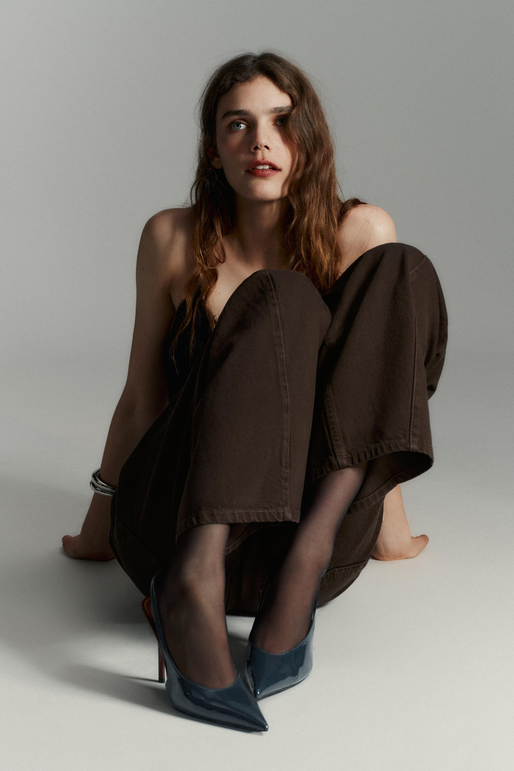 FAUX PATENT SLINGBACK SHOES