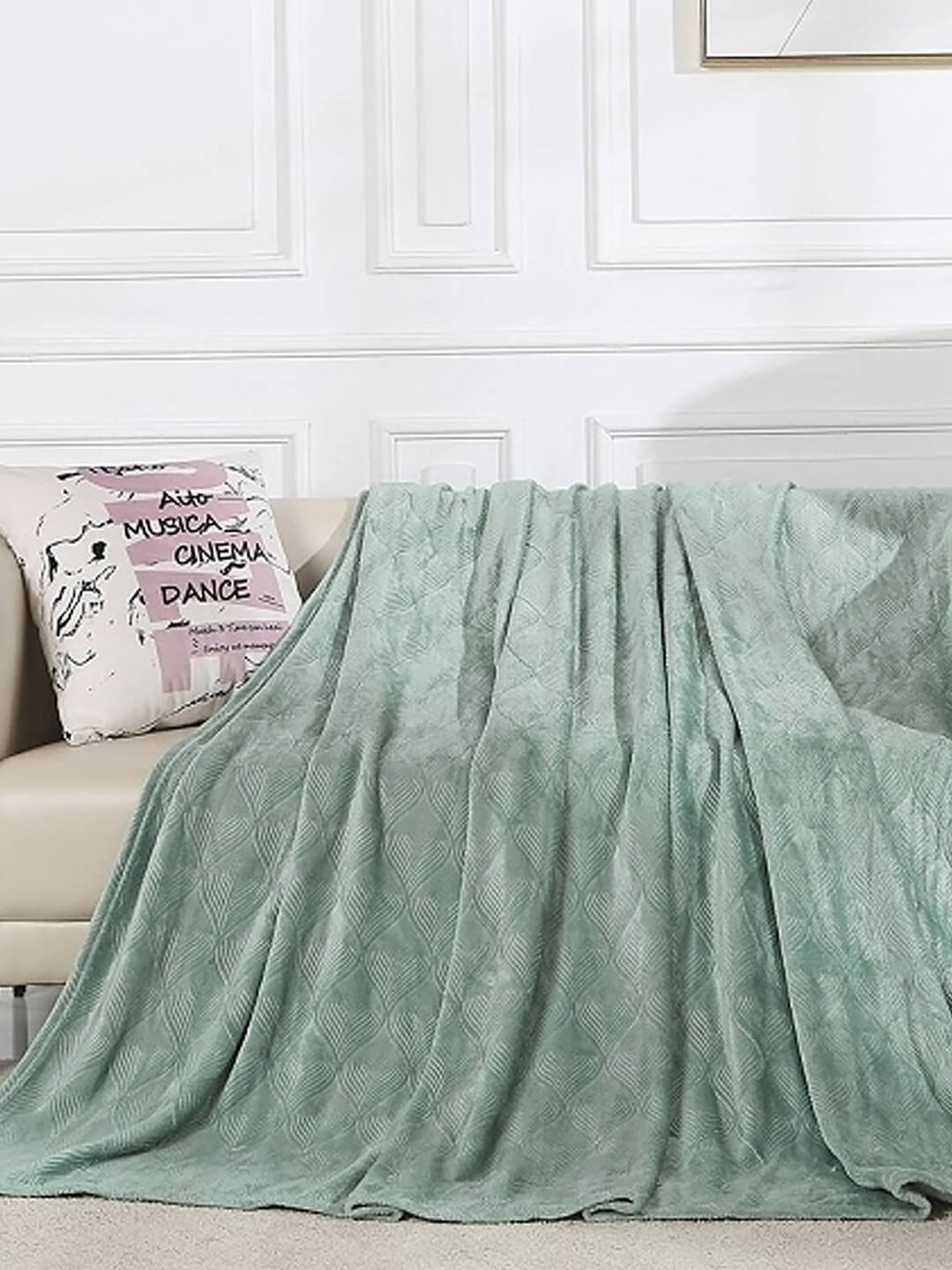 Плед Велсофт - Магнолия, цвет изумрудный 150x200