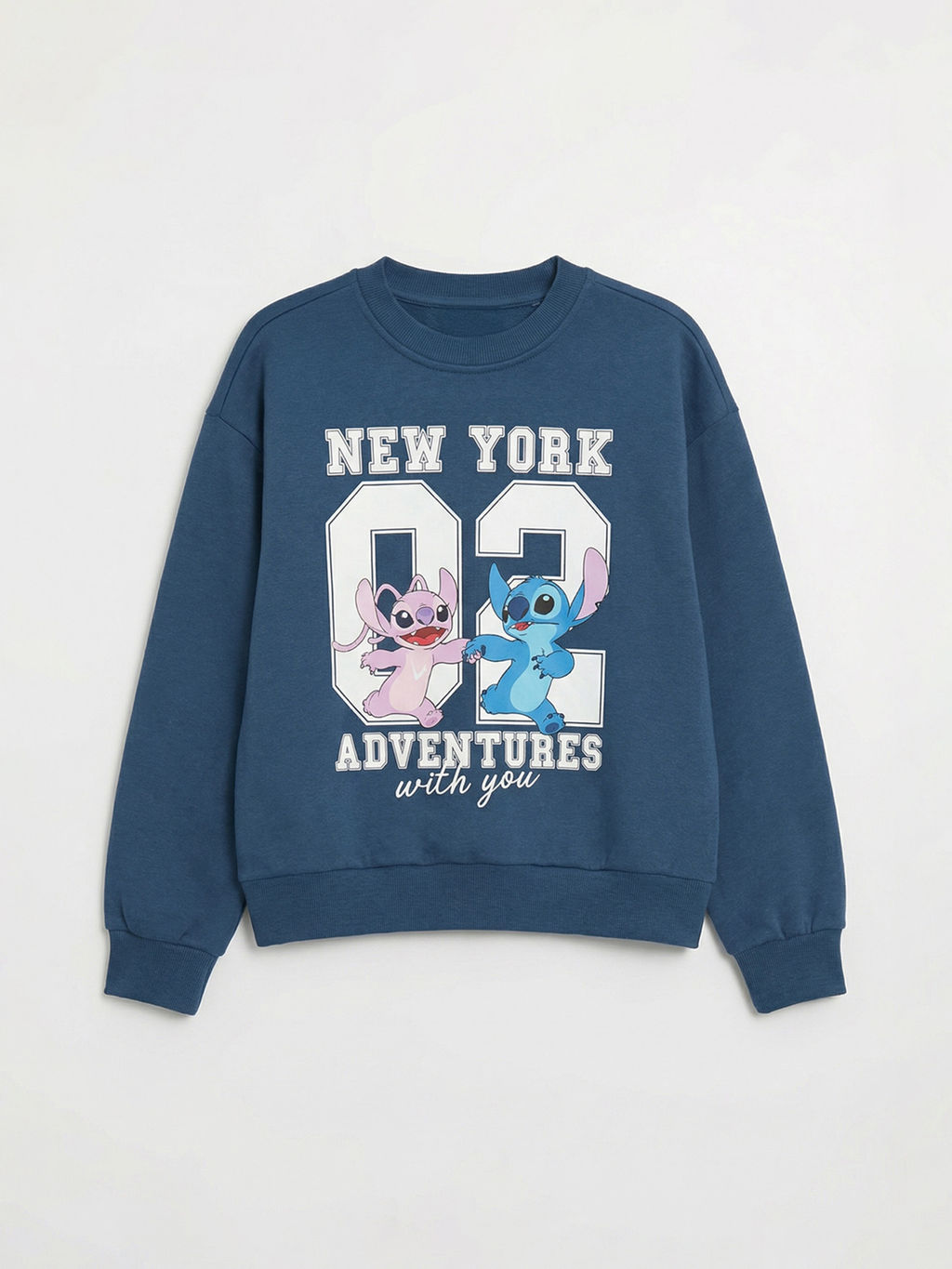 Stitch ve Angel Bask?l? K?z ?ocuk Sweatshirt ve E?ofman Alt?