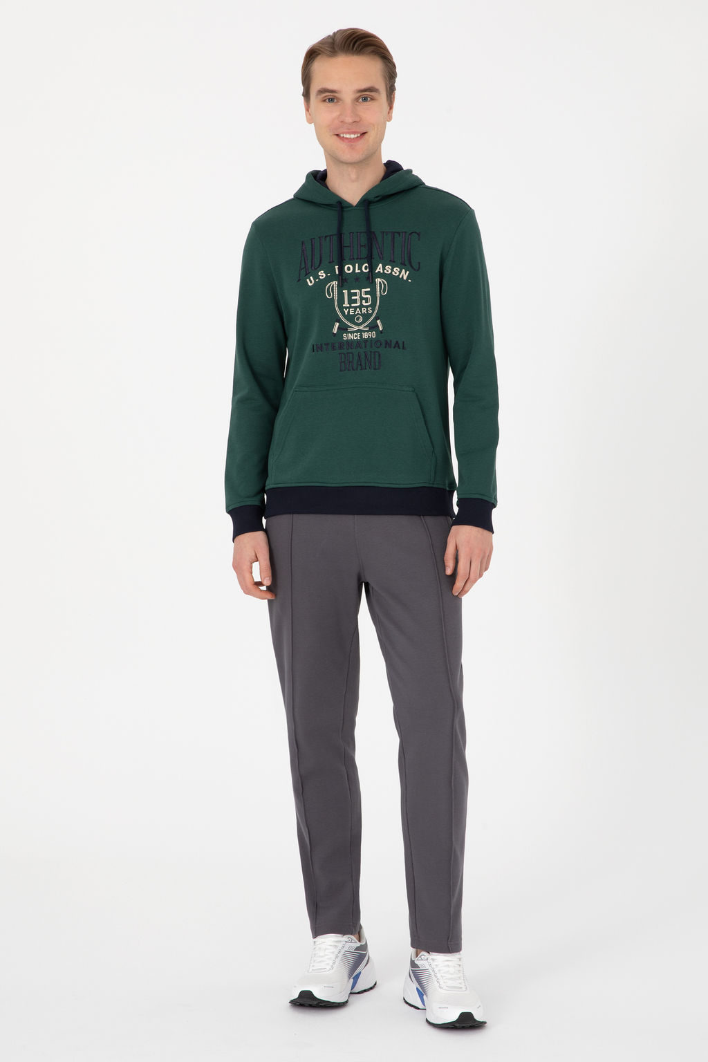 Erkek Regular Fit Kap__onlu Koyu Ye_il Sweatshirt - U.s. polo assn фото 11