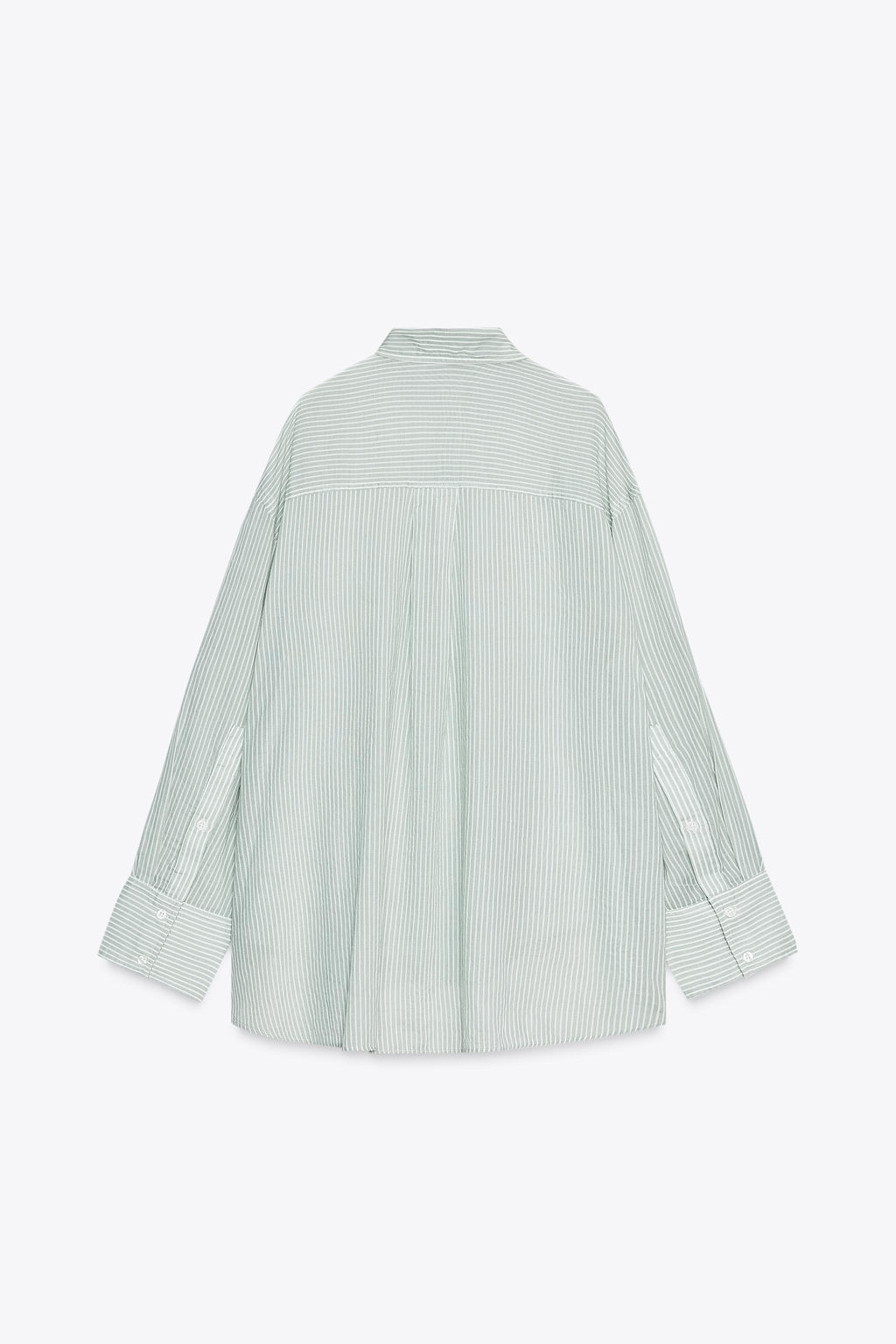 OVERSIZE STRIPED GAUZE SHIRT - Zara фото 5