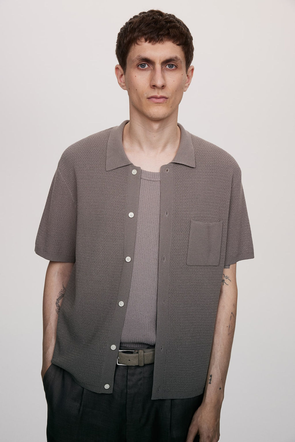 Camisa en punto texturizado Regular Fit - H&m фото 4